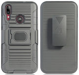 Black Rugged Case Belt Clip Magnetic Car Mount for Motorola Moto E6 Plus, E6+