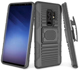 Black Case + Belt Clip Holster + Magnetic Car Mount for Samsung Galaxy S9 Plus