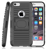 BLACK GRIP RING CASE COVER + BELT CLIP HOLSTER STAND FOR iPHONE 6/6s PLUS (5.5")