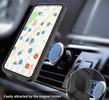 Black Rugged Case Cover Stand Belt Clip + Magnetic Car Mount for Apple iPhone XR