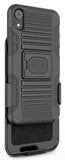 Black Rugged Magnet Grip Case Cover + Belt Clip Holster for Apple iPhone XR 6.1"