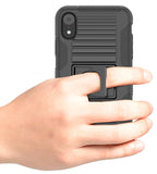 Black Rugged Magnet Grip Case Cover + Belt Clip Holster for Apple iPhone XR 6.1"