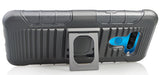 Black Rugged Grip Case Cover Stand + Belt Clip Holster Holder for LG K50, Q60