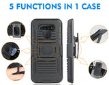 Black Rugged Case Cover Belt Clip and Magnetic Car Mount for LG K51, Reflect