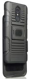 Black Magnet Grip Case Cover + Belt Clip Holster Stand for LG Stylo 4, Q Stylus