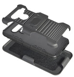 Black Rugged Case + Belt Clip Holster + Magnetic Car Mount for LG V40 ThinQ