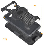 Black Rugged Case Stand + Belt Clip + Magnetic Car Mount for LG V50 ThinQ (2019)