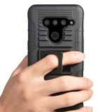 Black Magnet Grip Case Cover Stand + Belt Clip Holster for LG V50 ThinQ (2019)