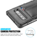 Black Flex Rubber Leather Wallet Case Cover ID Credit Card Slot for Galaxy S10