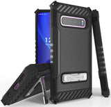 Rugged Tri-Shield Case Cover with Kickstand Lanyard Strap for Samsung Galaxy S10