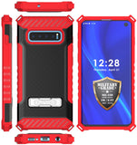 Rugged Tri-Shield Case Cover with Kickstand Lanyard Strap for Samsung Galaxy S10