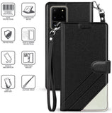 Wallet Case Credit Card Slot Cover and Wrist Strap for Samsung Galaxy S20 Ultra