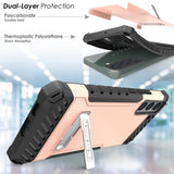 Rugged Anti-Shock Case Cover Kickstand and Strap for Galaxy S22 Plus 5G Phone