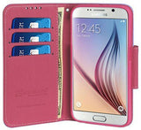 PURPLE PINK INFOLIO WALLET CREDIT CARD ID CASH CASE STAND FOR SAMSUNG GALAXY S6