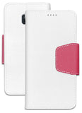 WHITE PINK INFOLIO WALLET CREDIT CARD CASH CASE STAND FOR SAMSUNG GALAXY S7 EDGE
