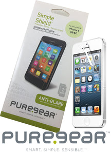 2 PUREGEAR ANTI-GLARE SCREEN PROTECTOR SIMPLE SHIELD FOR iPHONE 5 5s 5c SE 2016