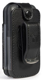Black Vegan Leather Case with Belt Clip for Alcatel SmartFlip (2019), Go Flip 3