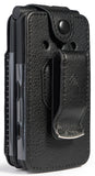Black Vegan Leather Case with Belt Clip for Coolpad Snap Phone 3312A, 3311A