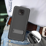 Dual Layer Black Case Cover Kickstand + Belt Clip for Motorola Moto G Power 2021