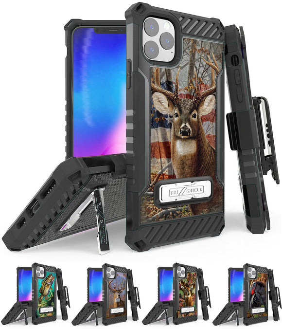 Rugged Tri-Shield Case + Belt Clip for Apple iPhone 11 Pro - Hunter Series