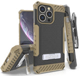 Tri-Shield Rugged Case Stand + Belt Clip Holster + Strap for iPhone 13 Pro Max