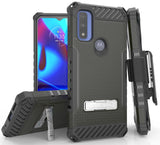Rugged Case Stand + Belt Clip Holster + Strap for Moto G Pure / G Power 2022