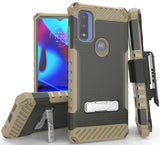 Rugged Case Stand + Belt Clip Holster + Strap for Moto G Pure / G Power 2022