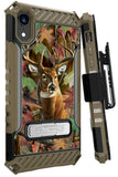Whitetail Deer Outdoor Camo Case Cover + Belt Clip Holster for iPhone XR (10R)