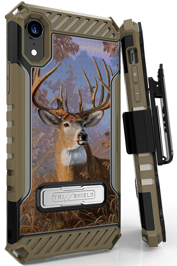 Big Buck Deer Camo Outdoor Case Cover Belt Clip Strap for Apple iPhone XR 6.1