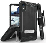 Tri-Shield Rugged Case Cover + Belt Clip Holster Strap for Apple iPhone XR 6.1"