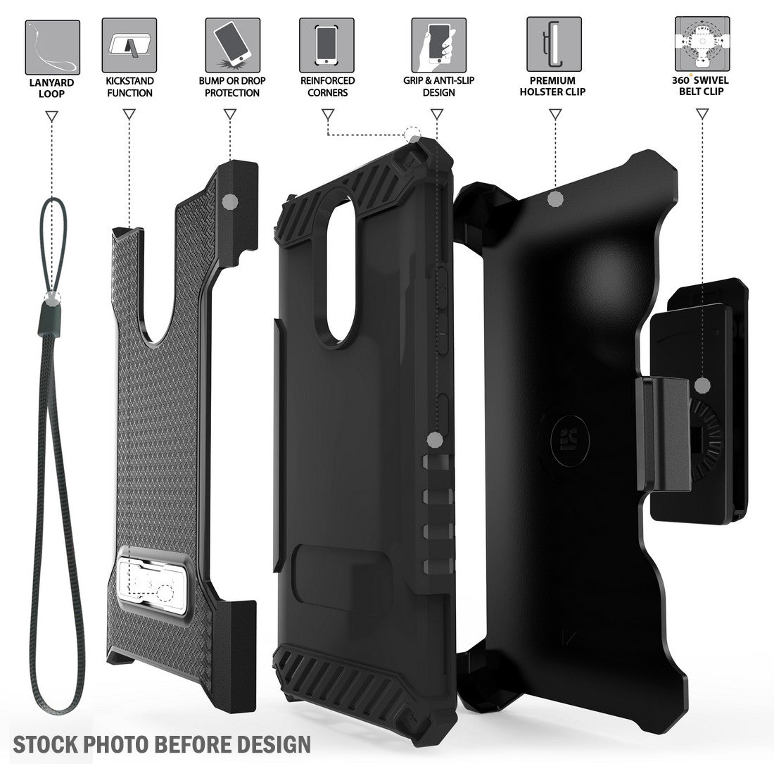 Cell Phones Lg Rebel Phone Case With Belt Clip Screen Protector