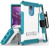 Tri-Shield Rugged Case Cover + Belt Clip Holster + Strap for LG Xpression Plus 2