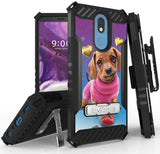 Rugged Tri-Shield Case + Belt Clip for LG Harmony 3/Solo/K40 - Adorable Animals