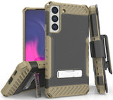 Tri-Shield Rugged Case with Stand + Belt Clip Holster + Strap for Galaxy S22 5G