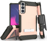 Tri-Shield Rugged Case Stand + Belt Clip Holster + Strap for Galaxy S22 Plus 5G