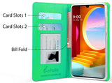 Wallet Case Credit Card Slot Cover Stand Wrist Strap for LG Velvet LM-G900M