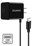 Black 2.1A USB TYPE-C WALL CHARGER USB PORT FOR HTC 10, BOLT U11 EYES/LIFE/PLUS