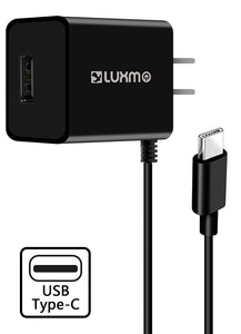 Black 2.1A USB TYPE-C WALL CHARGER USB PORT FOR SAMSUNG GALAXY S9 S8 PLUS NOTE 8
