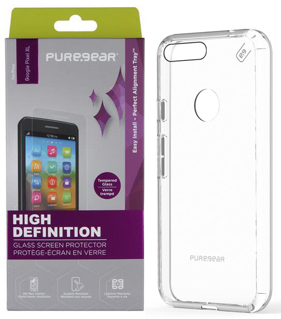 PureGear Clear Case Cover + Tempered Glass Screen Protector for Google Pixel XL