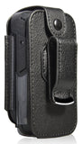 Black Vegan Leather Form-Fit Case Cover with Belt Clip for Sonim XP3 XP3800