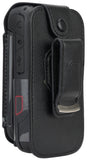 Black Vegan Leather Case Screen Cover Metal Belt Clip for Sonim XP3 Plus XP3900