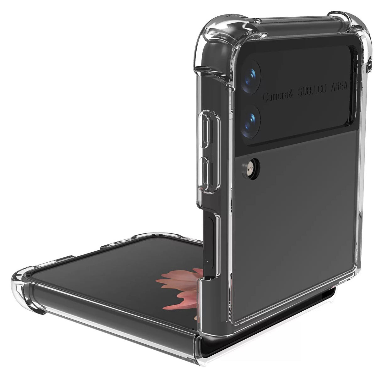 LV Gradient Black Samsung Galaxy Z Flip 3 5G Clear Case